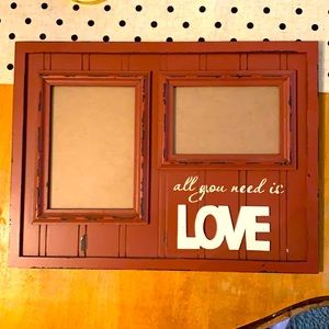 Wall decor 2 photo picture frame. All you need is love.